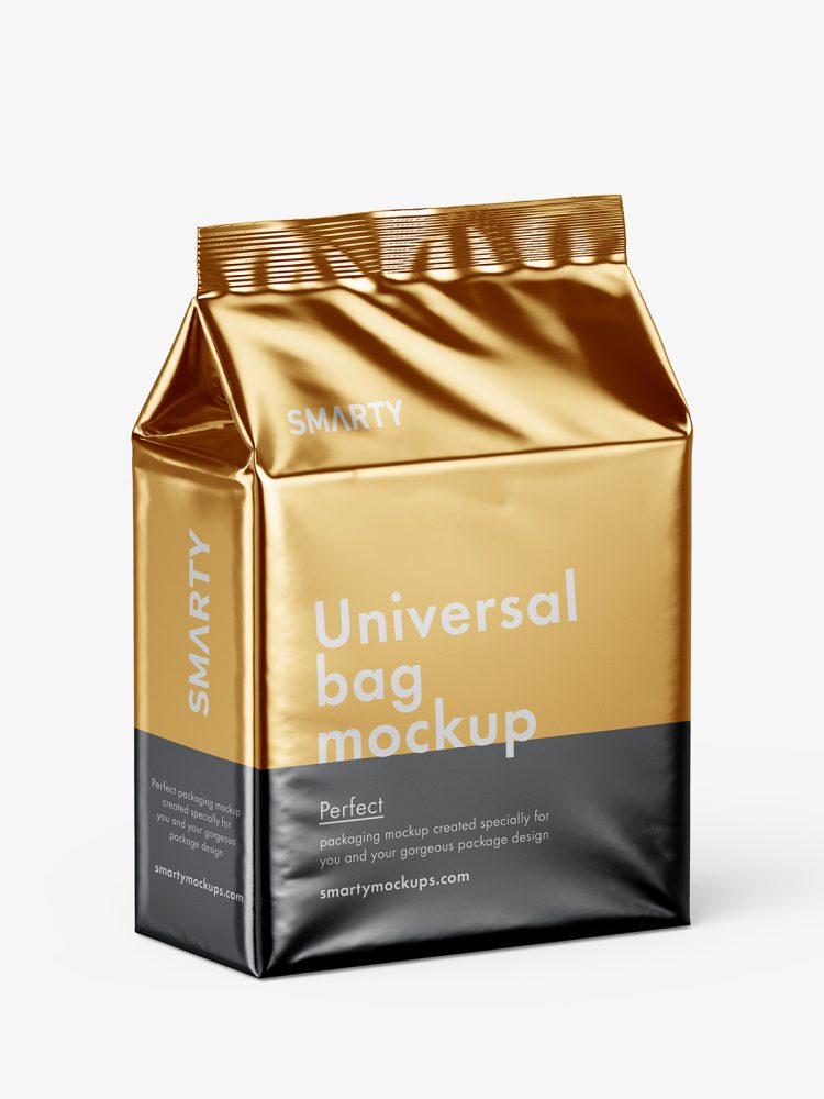 Universal bag mockup / metallic