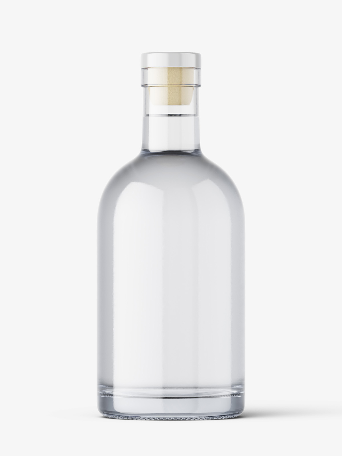 Download Clear Glass Liquor Bottle Mockup Front View : Clear Glass Cognac Bottle Mockup Front View In ...