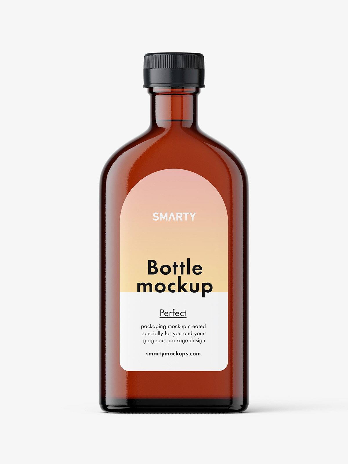 Download Amber Flat 220 Ml Bottle Mockup Smarty Mockups