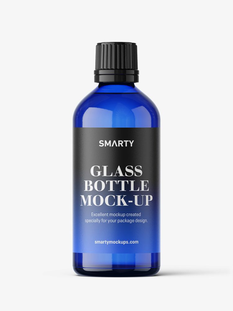 Blue bottle mockup 100 ml