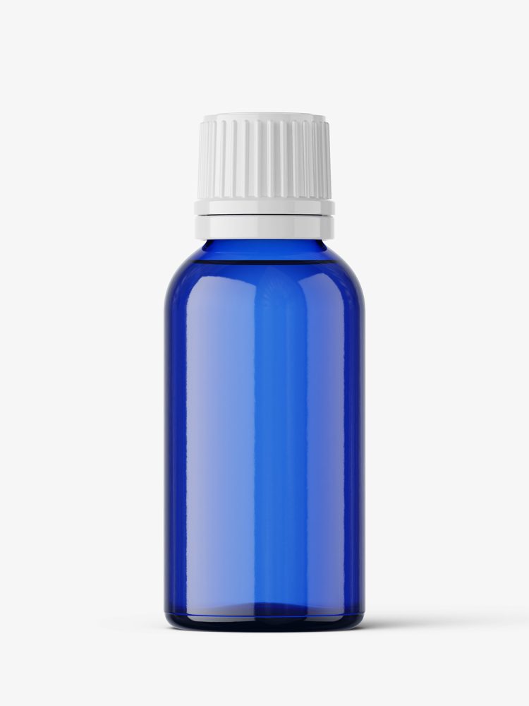 Blue bottle mockup 30 ml