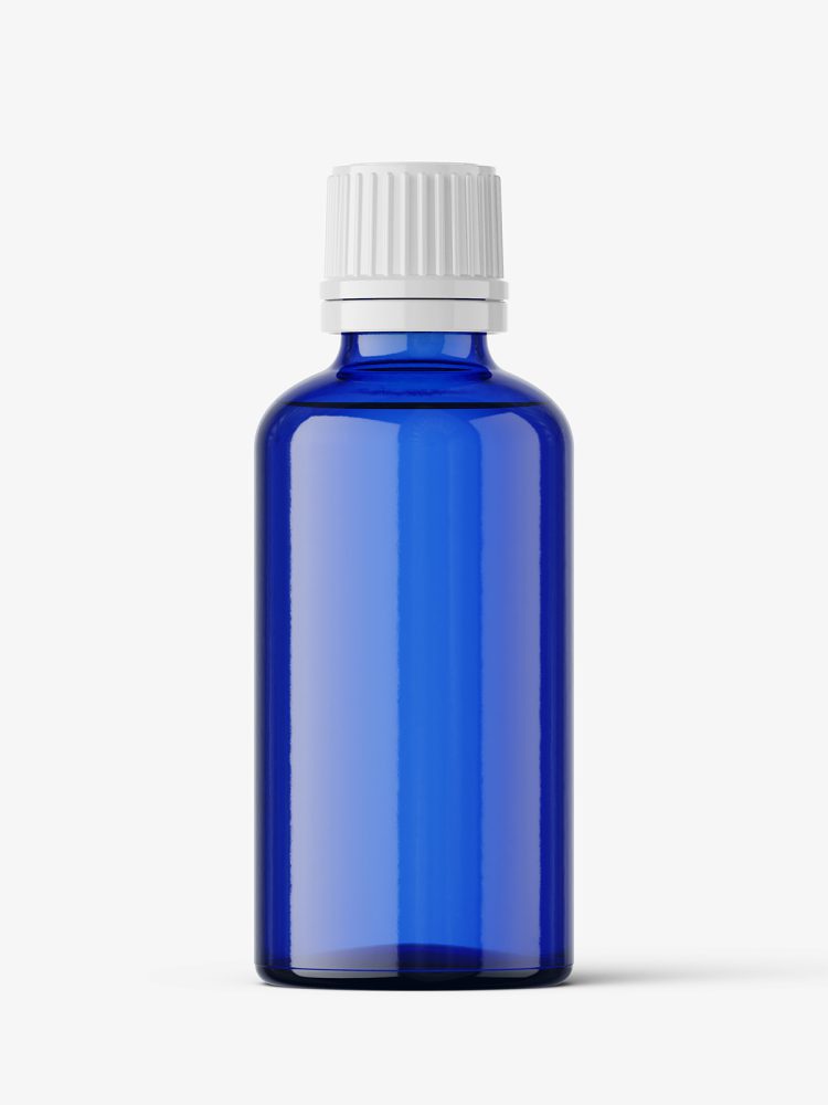 Blue bottle mockup 50 ml