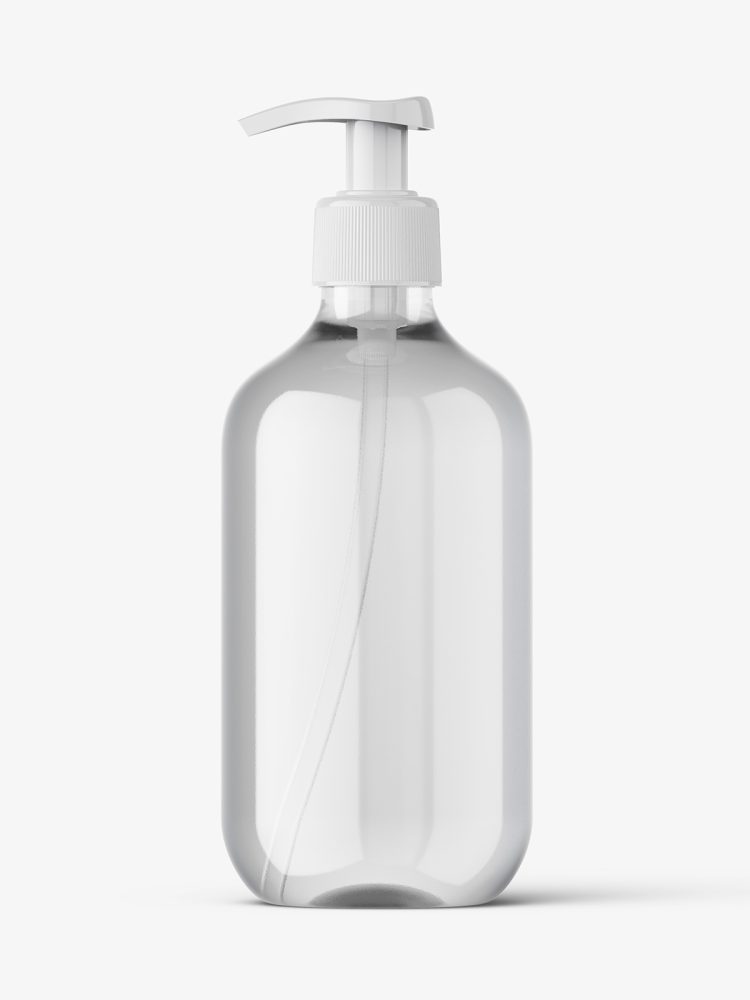 Clear pump bottle mockup