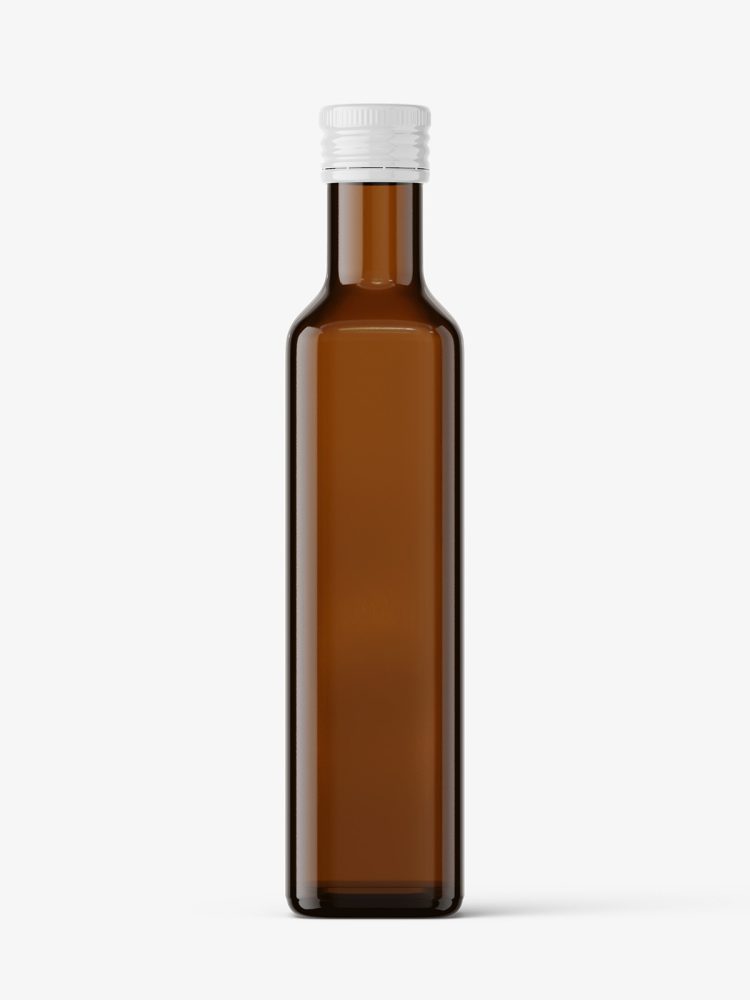 Amber oil bottle mockup