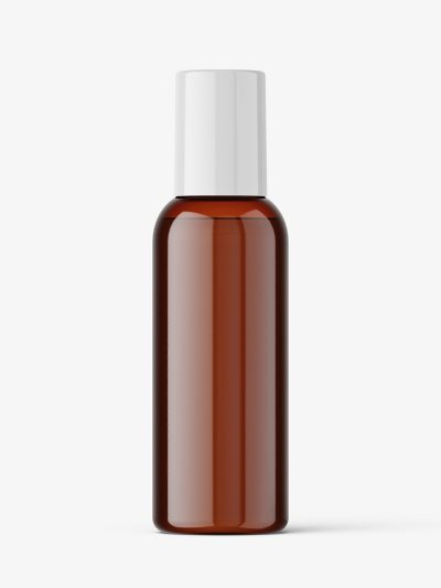 Small cosmetic bottle mockup / amber