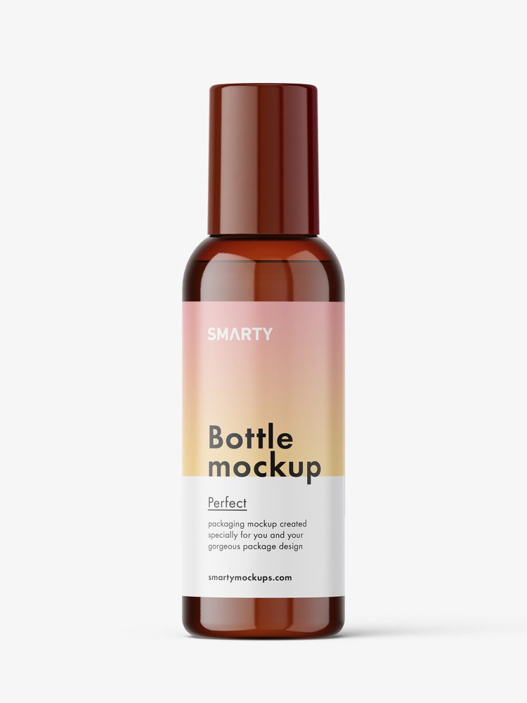 Small cosmetic bottle mockup / amber