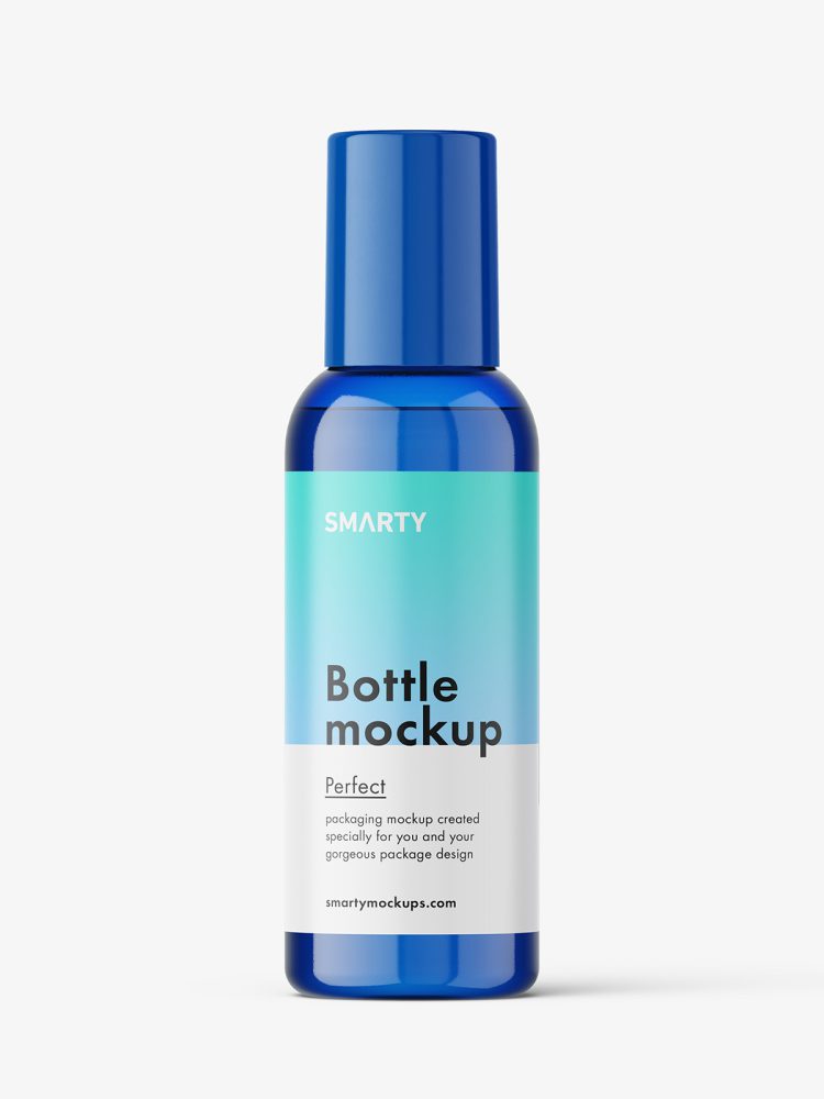 Small cosmetic bottle mockup / blue