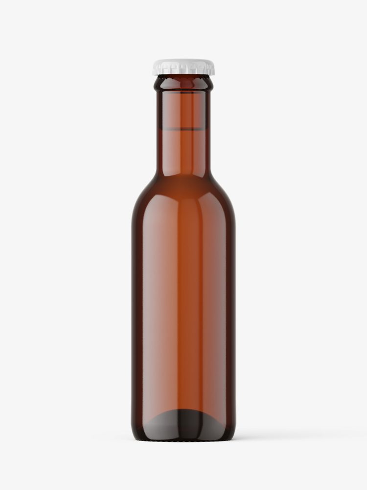 Amber glass bottle mockup