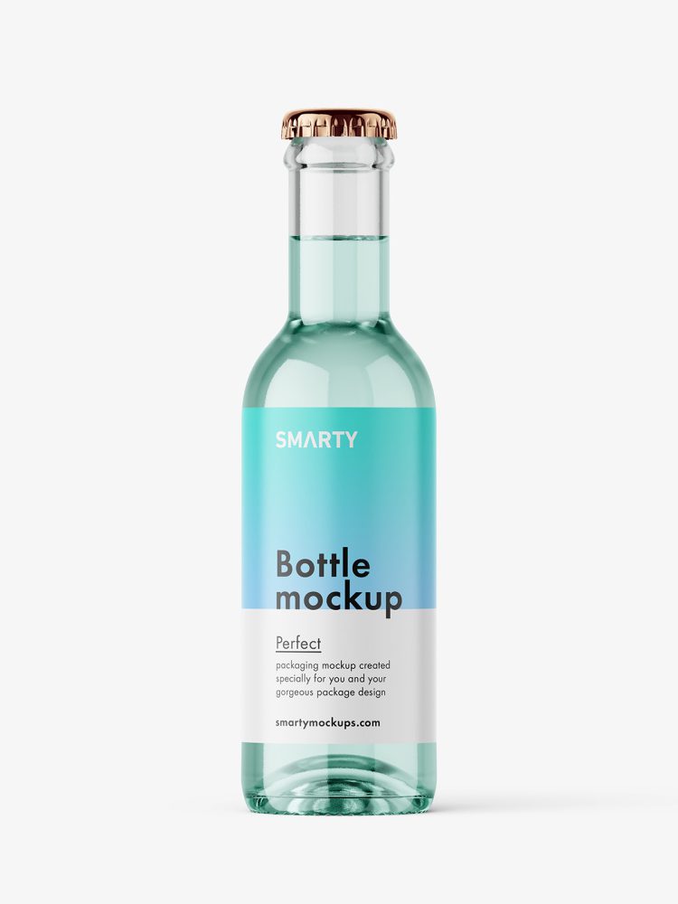 Clear glass bottle mockup