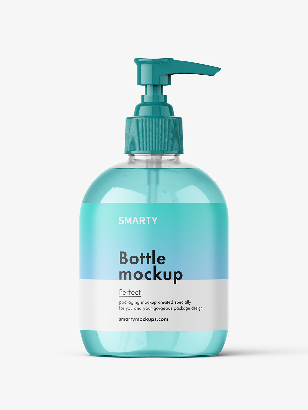 Clear bottle with pump dispenser mockup - Smarty Mockups