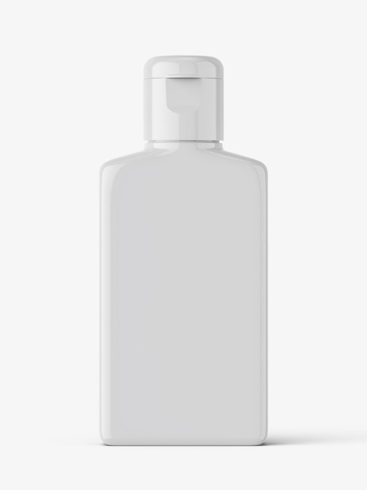 Rectangle bottle mockup with flip top cap