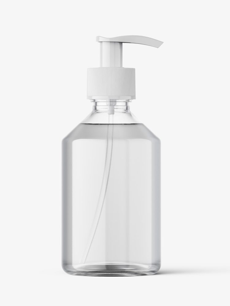 Clear pump bottle mockup / 250 ml