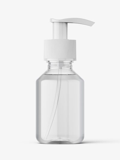 Clear pump bottle mockup / 100 ml