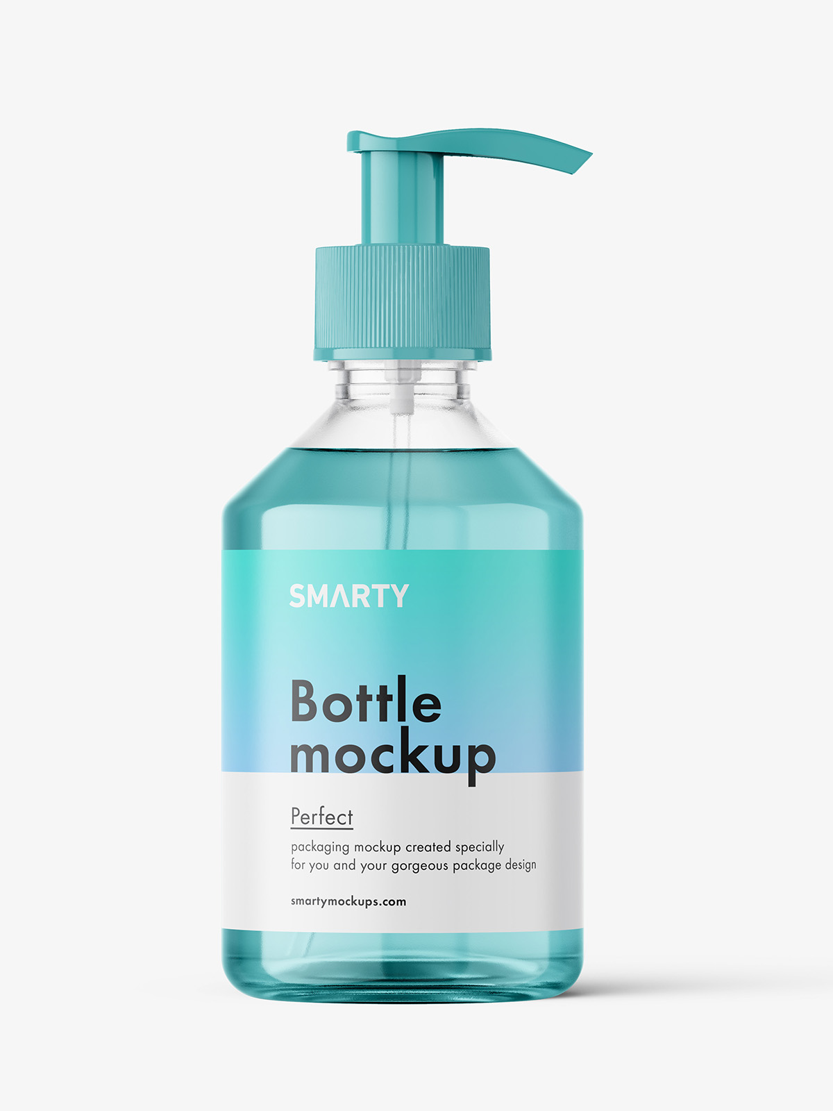 Clear bottle with pump mockup / 250 ml - Smarty Mockups