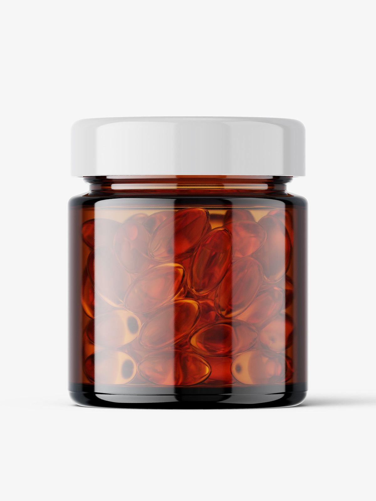 Download Glass Jar With Fish Oil Capsules Mockup Amber Smarty Mockups
