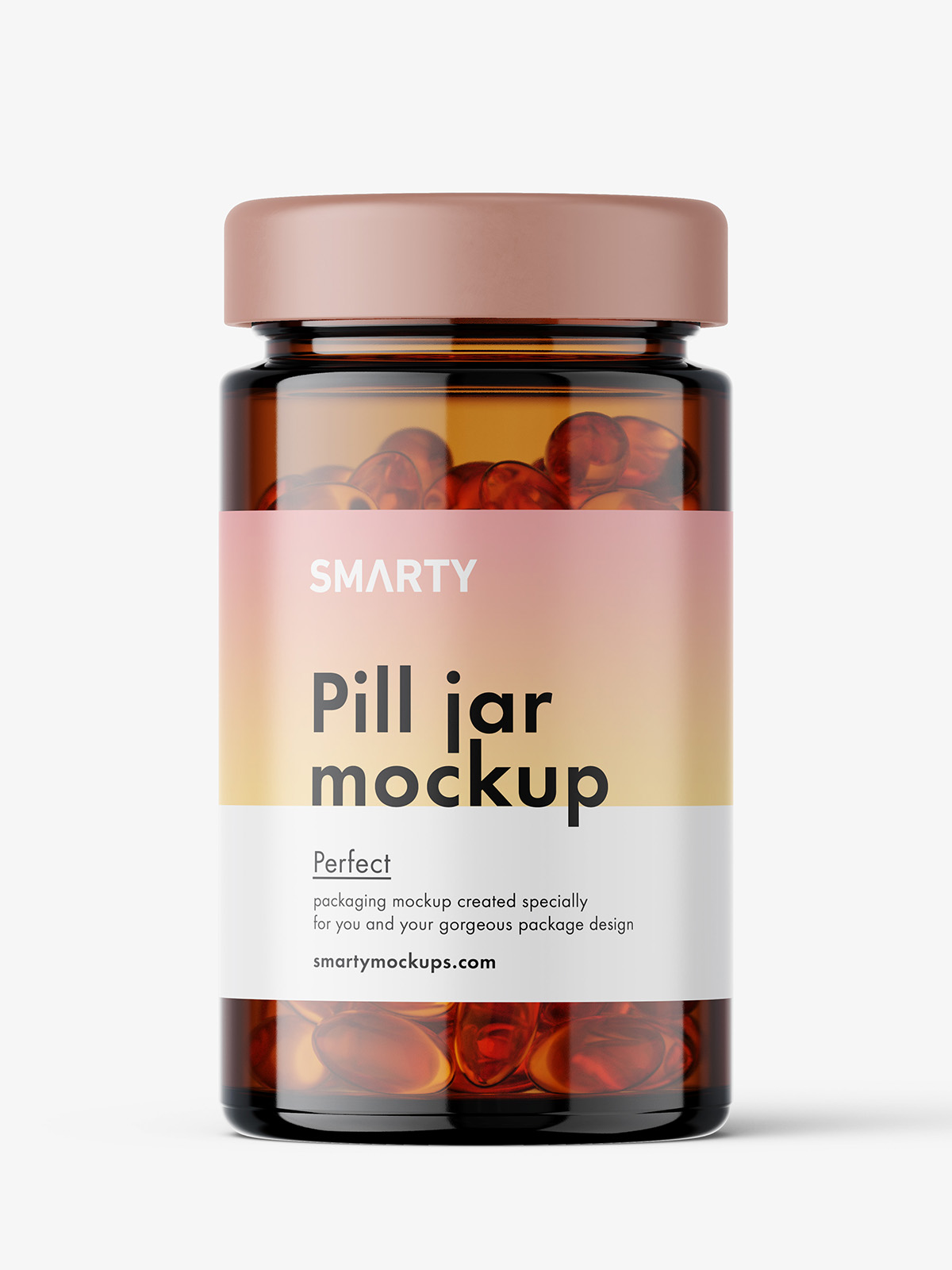 Download Glass Jar With Fish Oil Capsules Mockup Amber Smarty Mockups