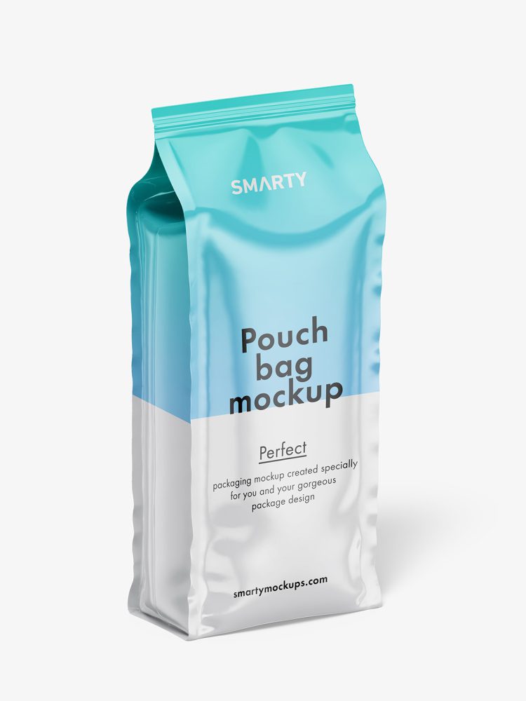 Glossy pouch mockup