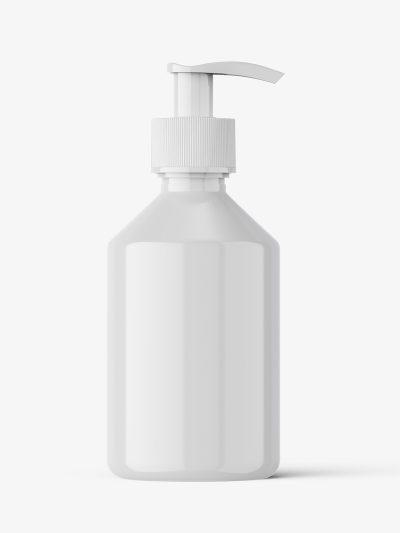Glossy pump bottle mockup / 250 ml