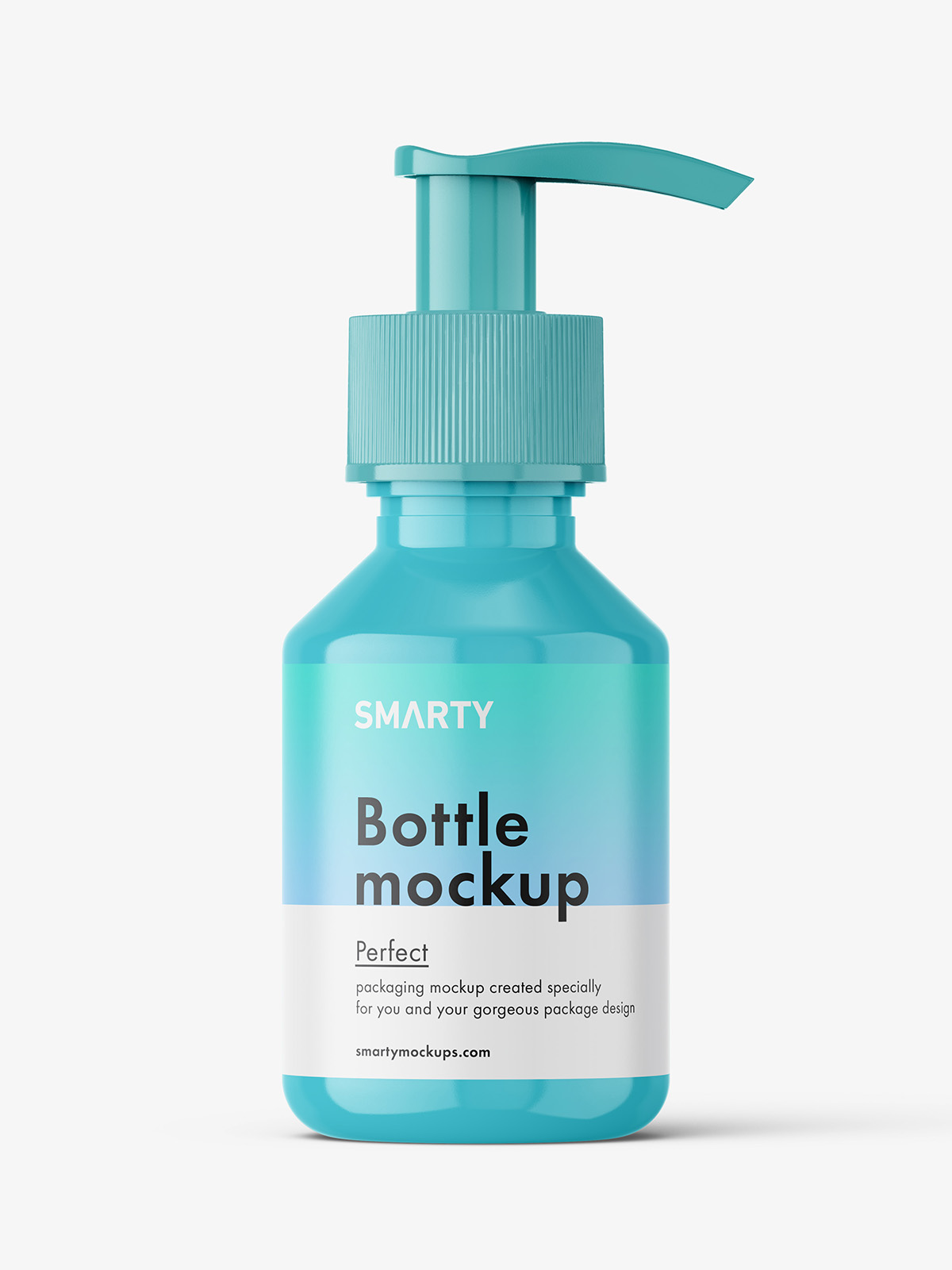 Download Glossy Bottle With Pump Mockup 100 Ml Smarty Mockups