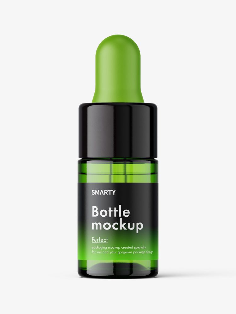 Dropper bottle mockup / green