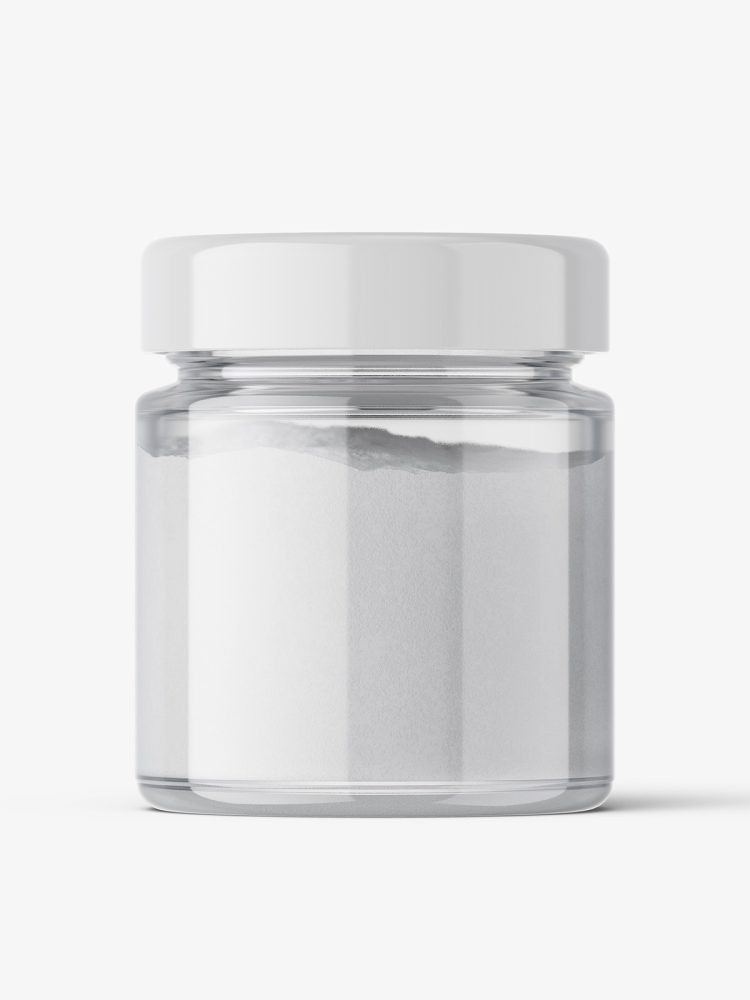 Glass jar with powder mockup