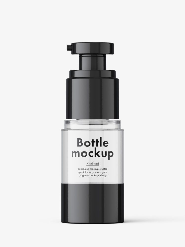 Airless bottle mockup / clear glass / 15 ml