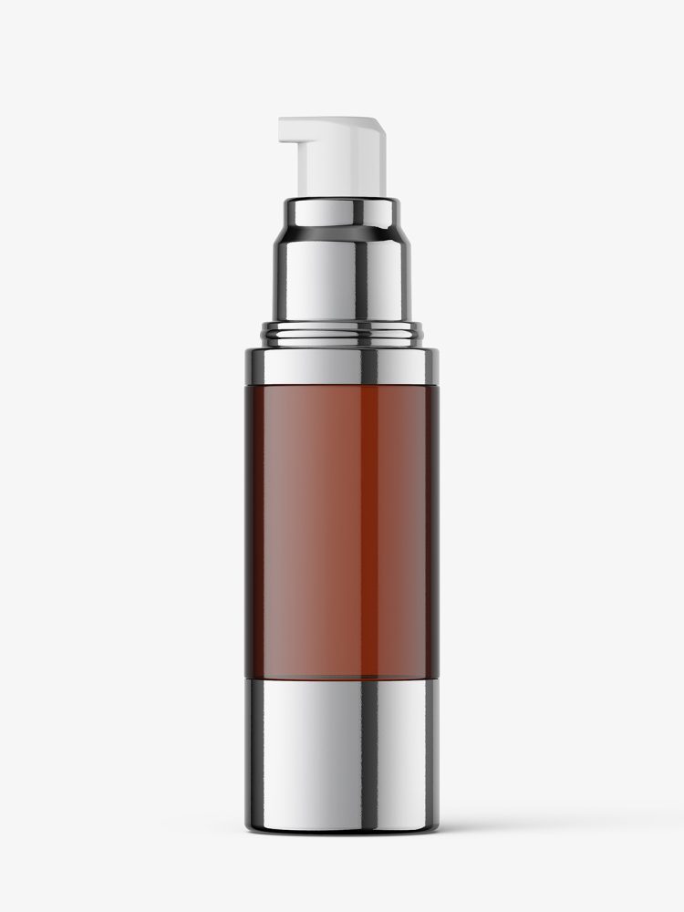 Airless bottle mockup / amber glass / 50 ml
