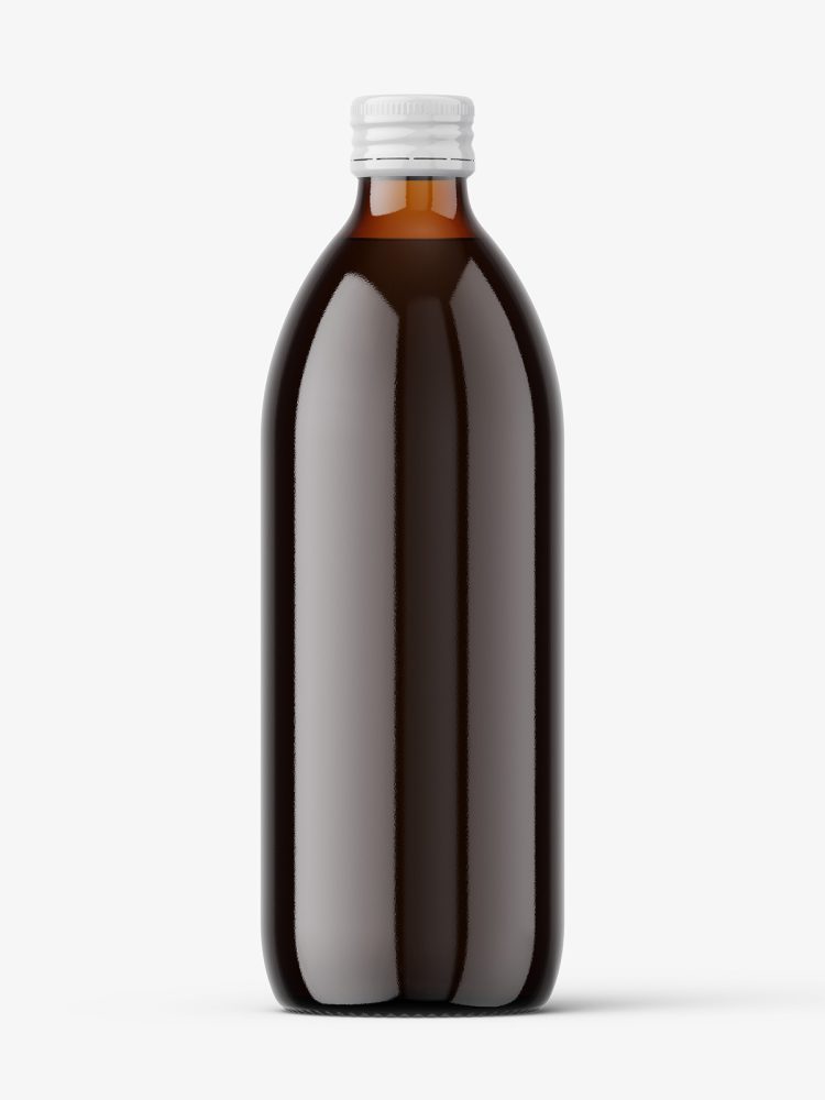 500 ml pharmacy bottle mockup / amber
