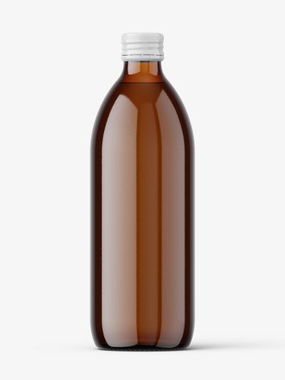 500 ml pharmacy bottle mockup / amber