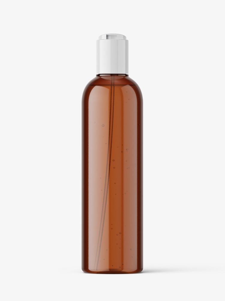 Cosmetic bottle with disctop / amber