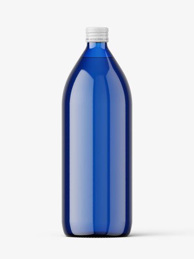 1000 ml pharmacy bottle mockup / blue