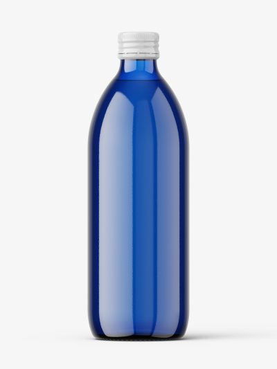 500 ml pharmacy bottle mockup / blue