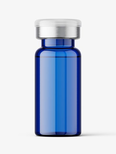 Blue injection bottle mockup