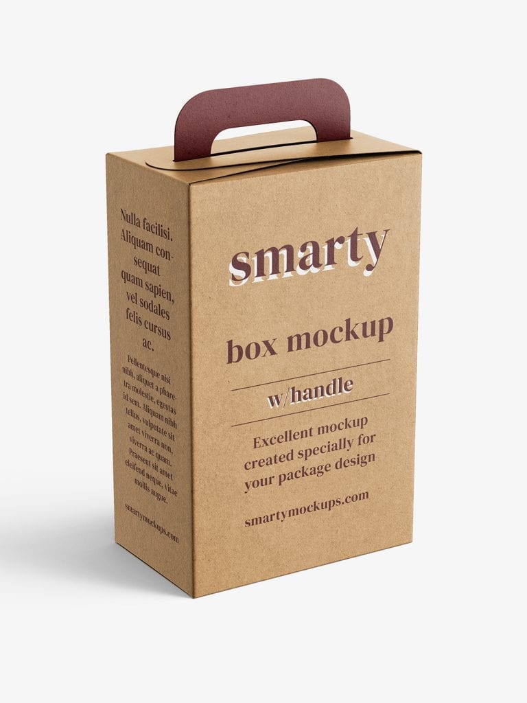 Download Box with handle mockup - Smarty Mockups