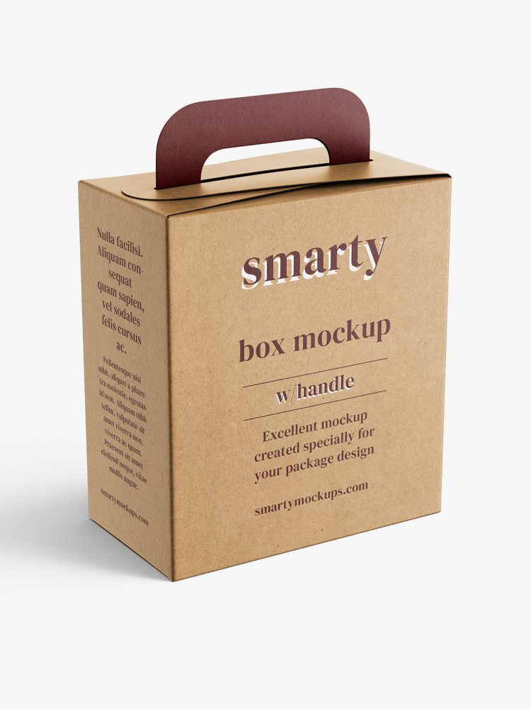 Box with handle mockup
