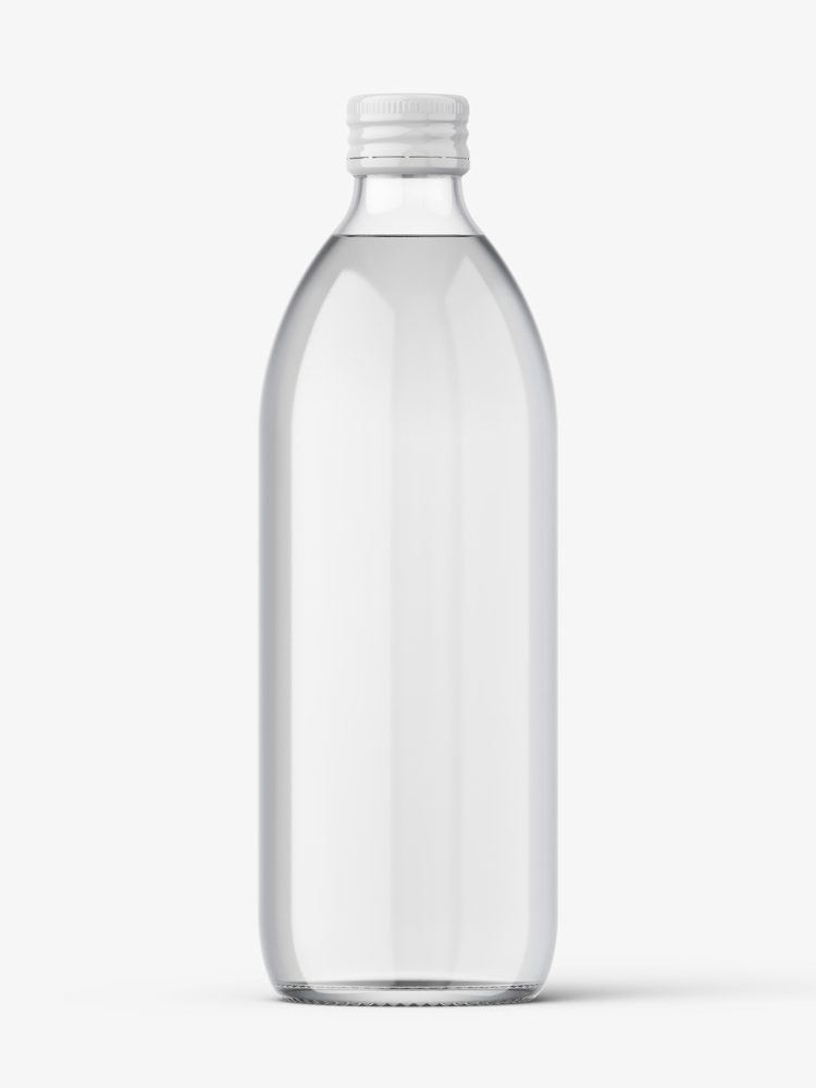 500 ml pharmacy bottle mockup / clear