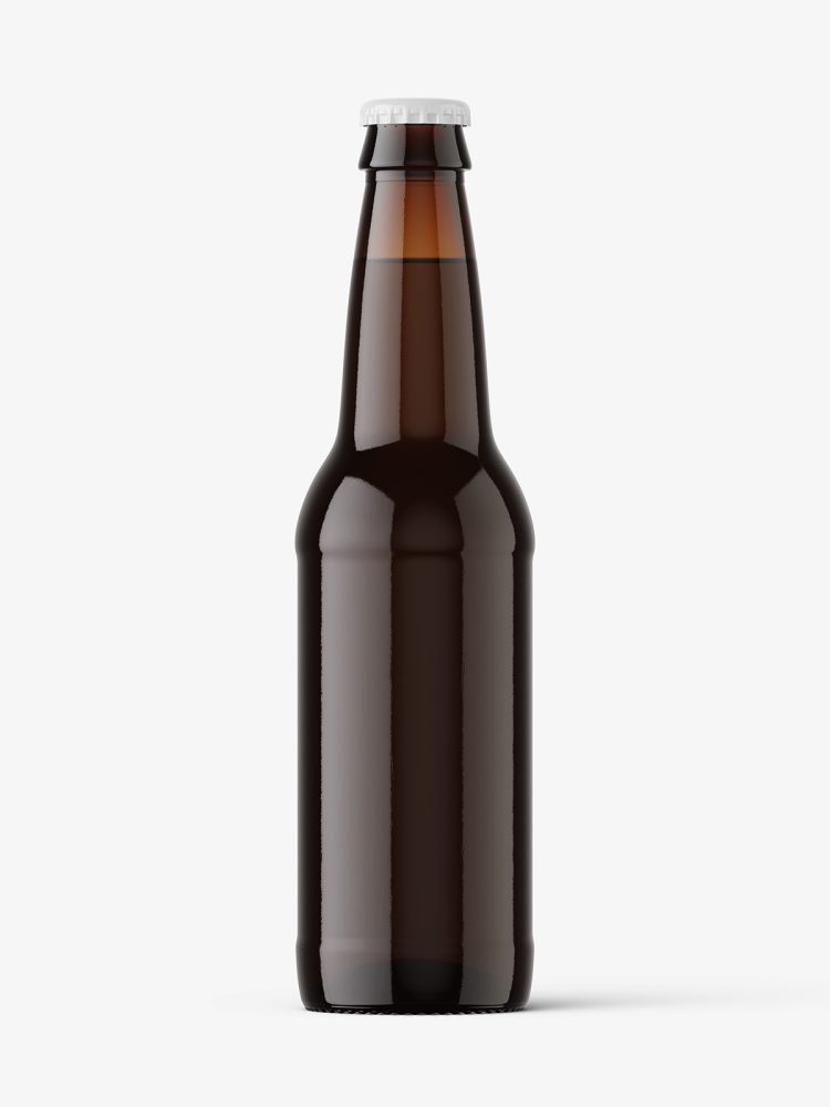 Dark beer bottle mockup