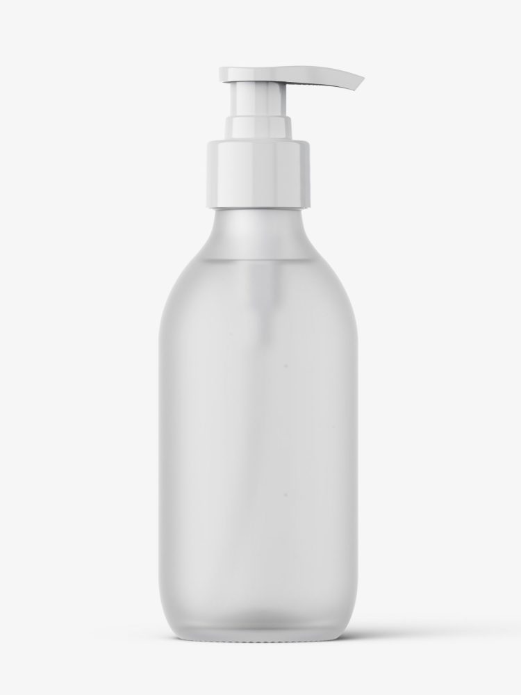 Frosted bottle with pump mockup