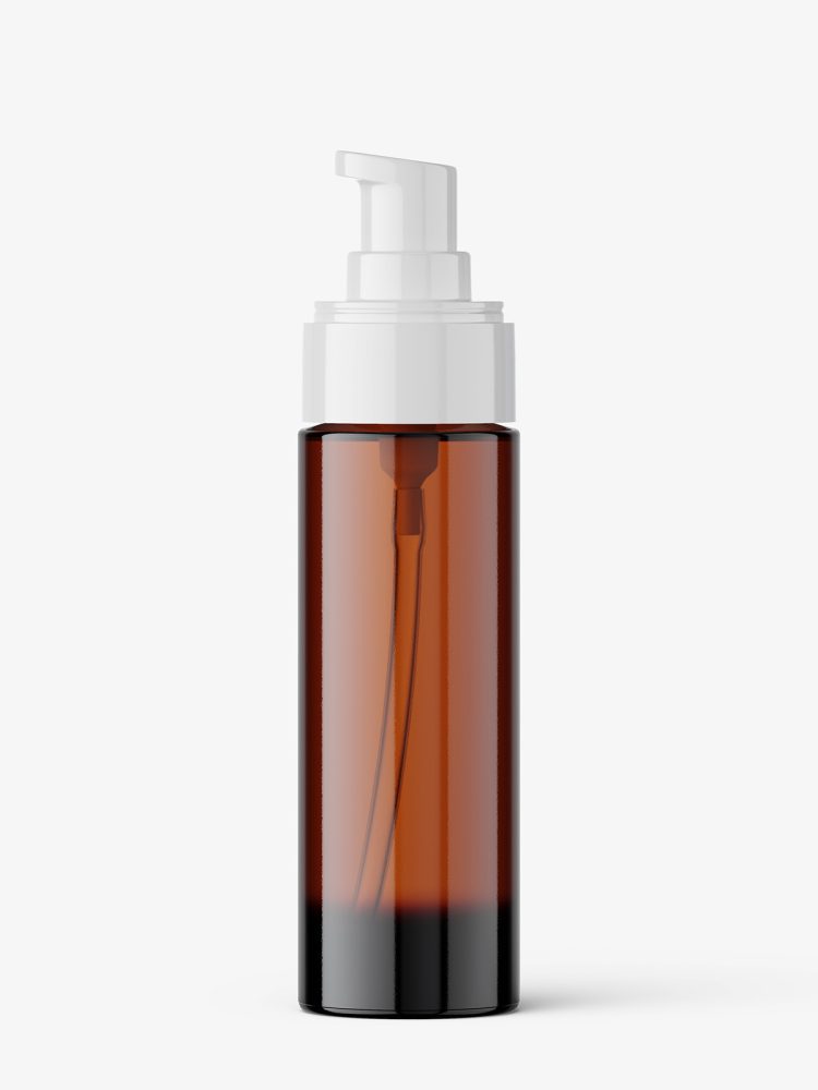 Amber airless bottle mockup