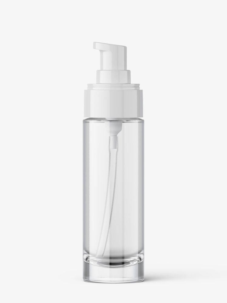 Clear airless bottle mockup