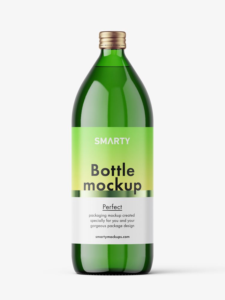 1000 ml pharmacy bottle mockup / green
