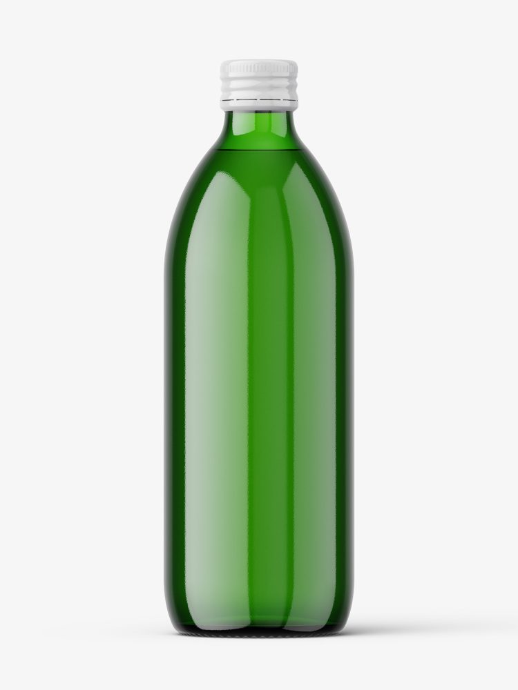 500 ml pharmacy bottle mockup / green