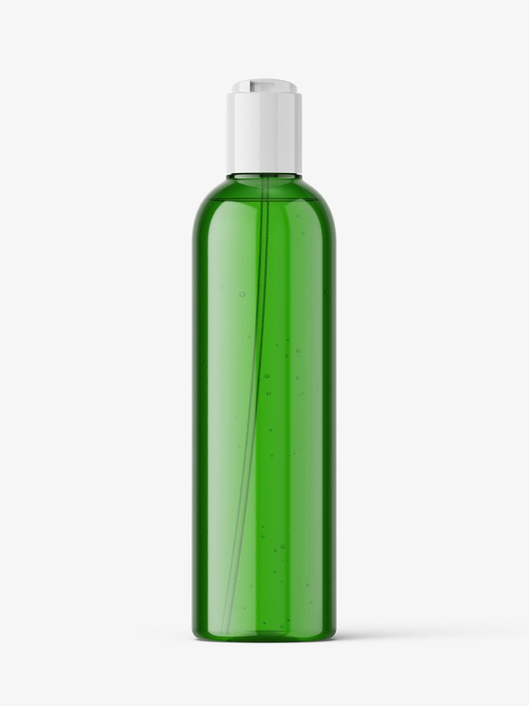 Cosmetic bottle with disctop / green