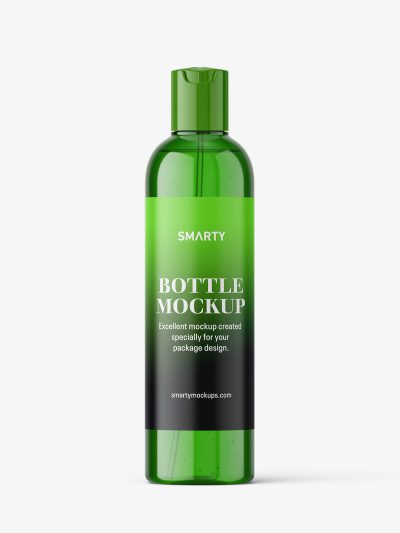 Cosmetic bottle with disctop / green - Smarty Mockups