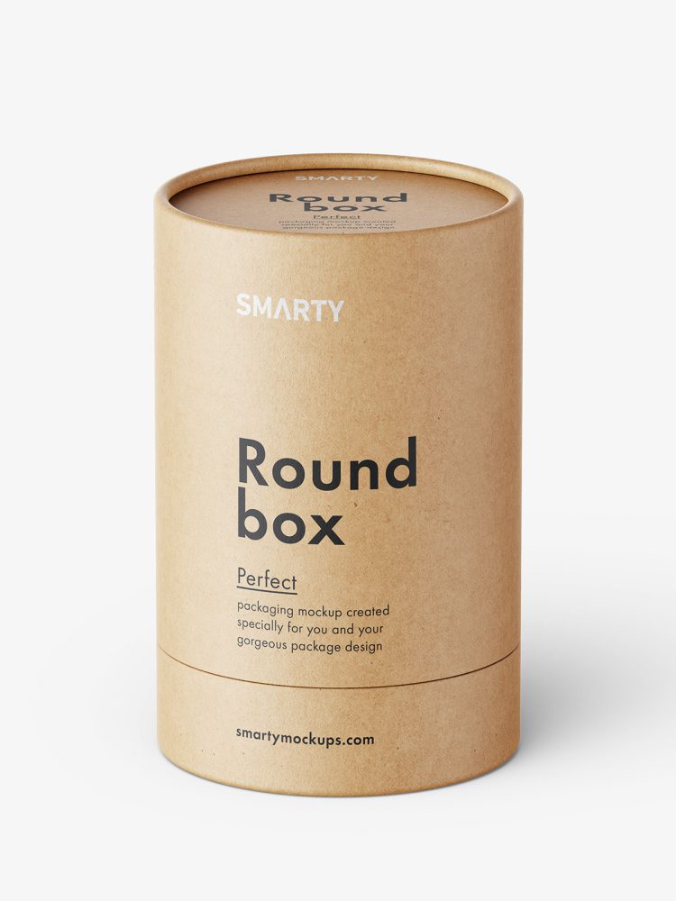 Round box mockup / paper / metallic / kraft paper