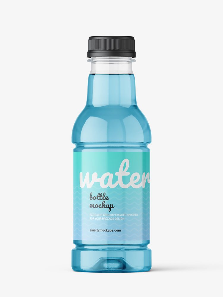 Clear water bottle mockup