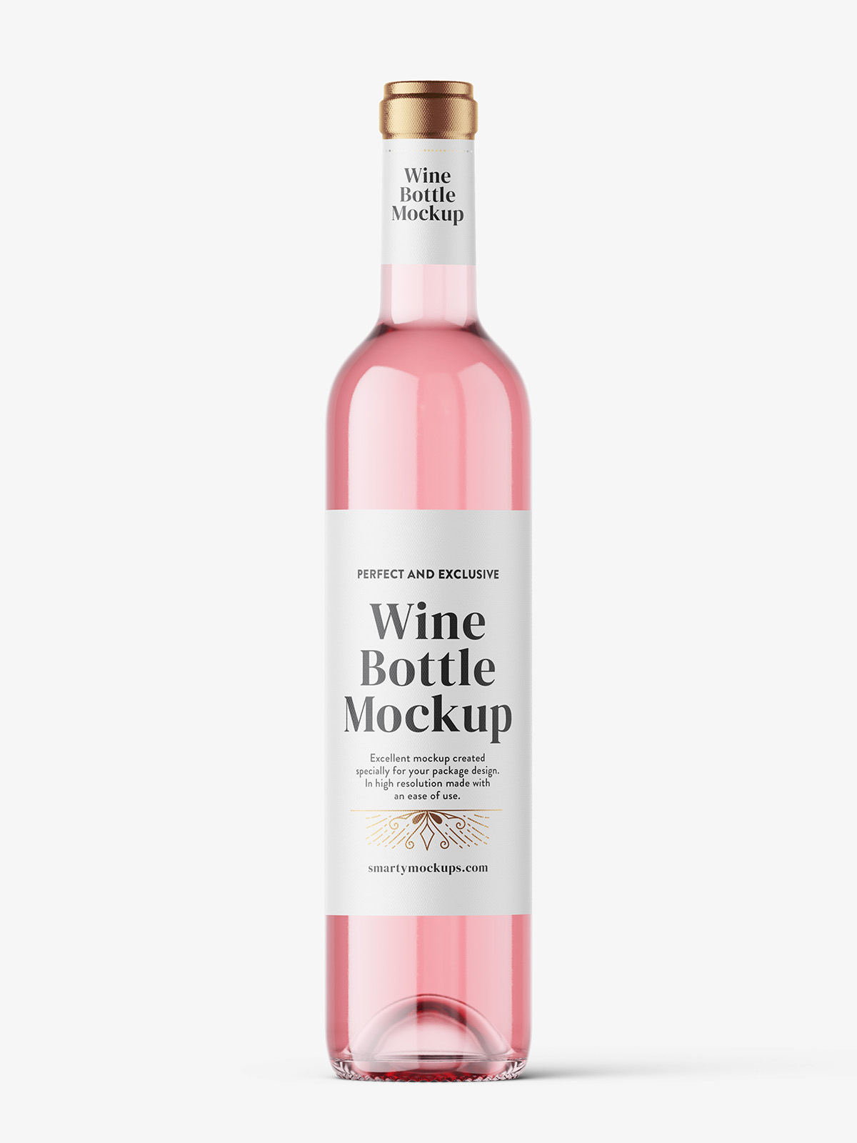 Download Rose wine bottle mockup - Smarty Mockups