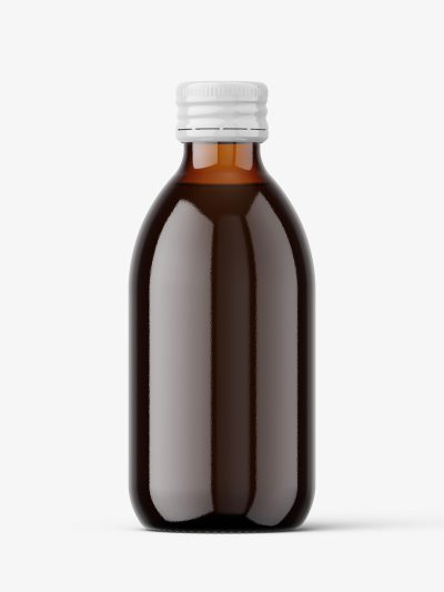 250 ml pharmacy bottle mockup / amber