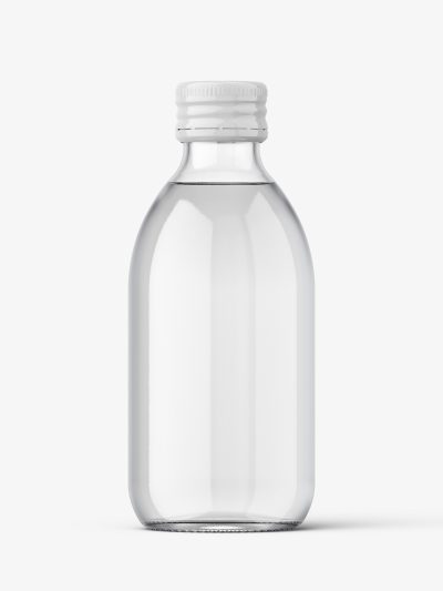 250 ml pharmacy bottle mockup / clear