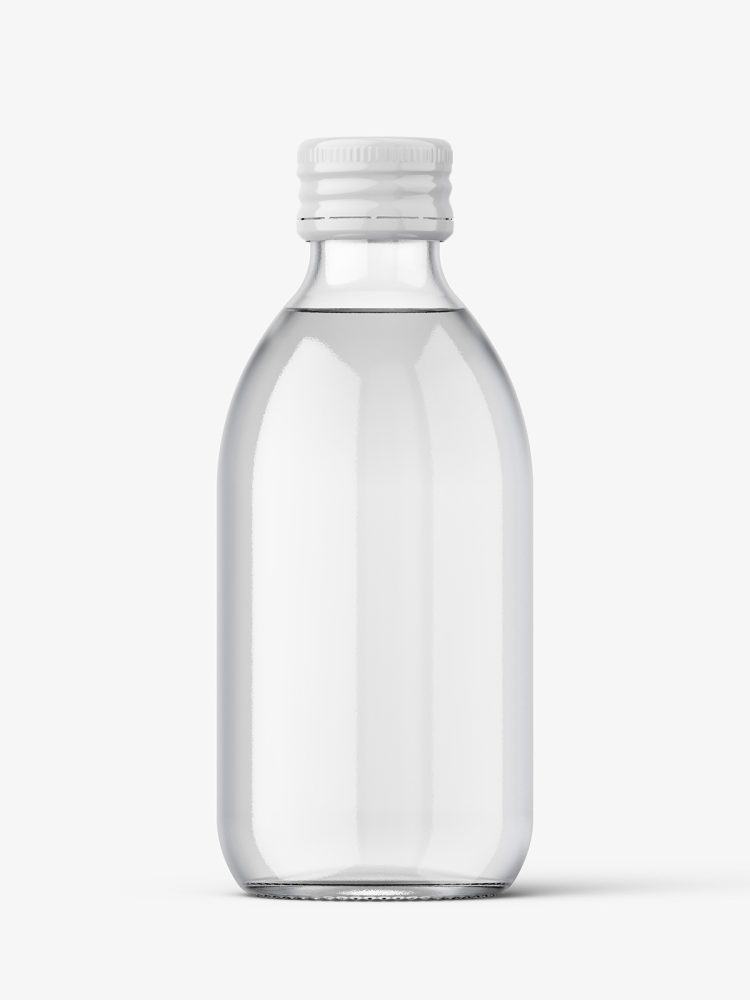 250 ml pharmacy bottle mockup / clear
